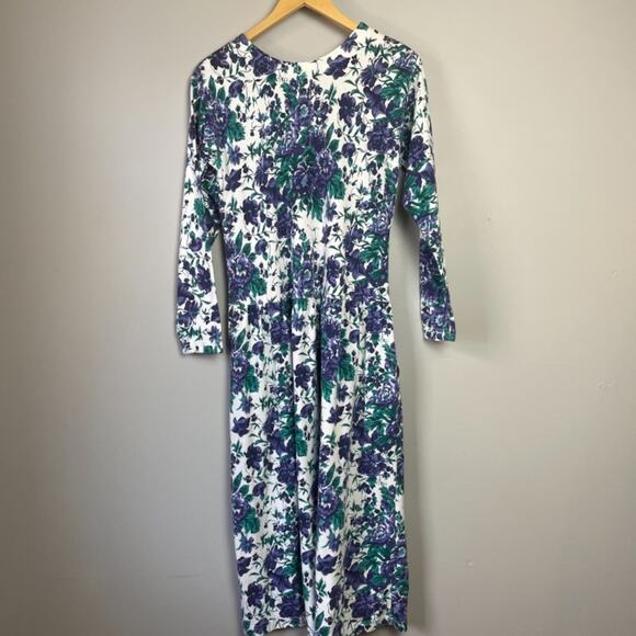 Vintage FADS 80s Cotton Blend Floral Market Dress - Picture 6 of 7